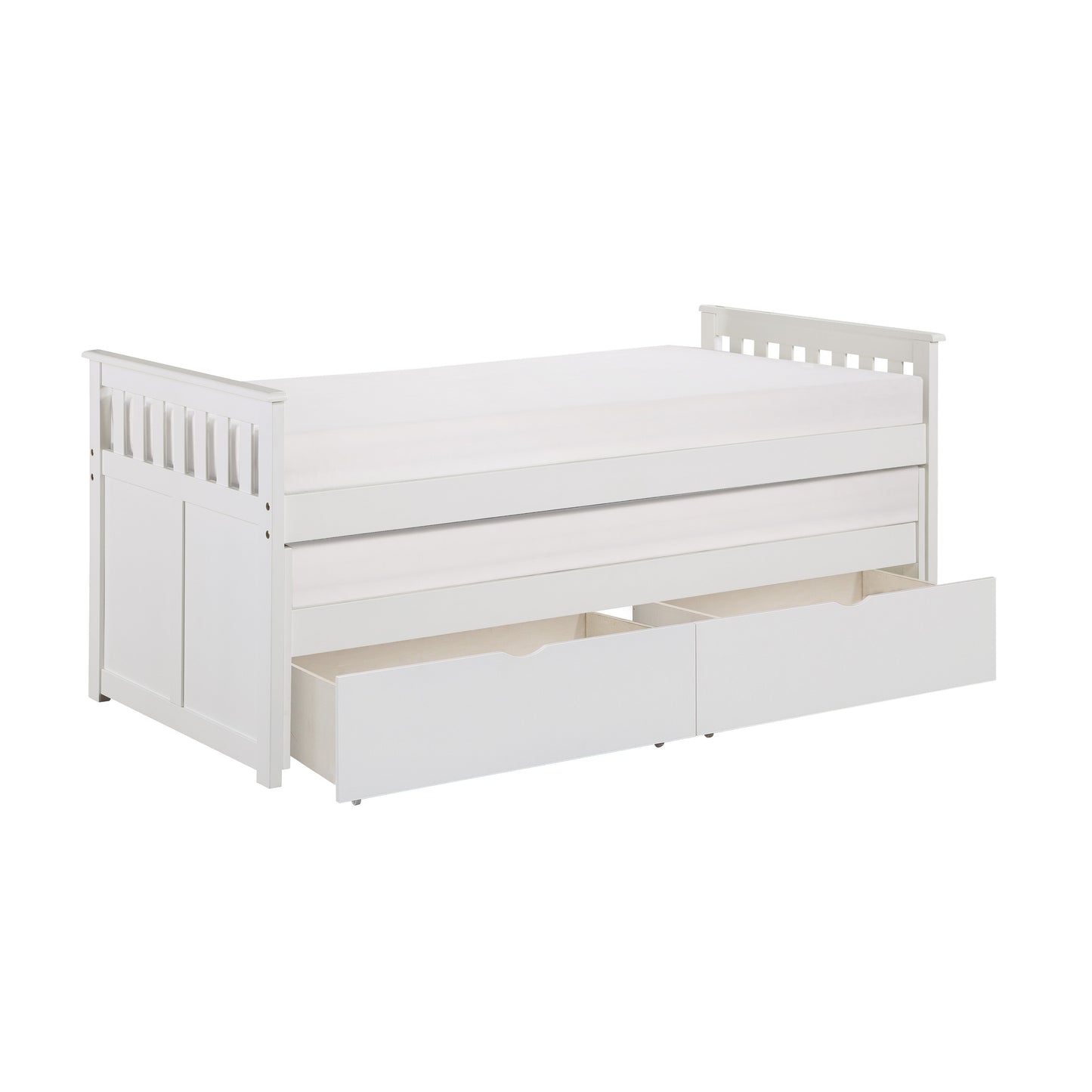 Galen White Twin/Twin Bed with Storage Boxes - SET | B2053RTW-1 | B2053RTW-2 | B2053RTW-SL | B2053W-T - Luna Furniture - Dallas Store