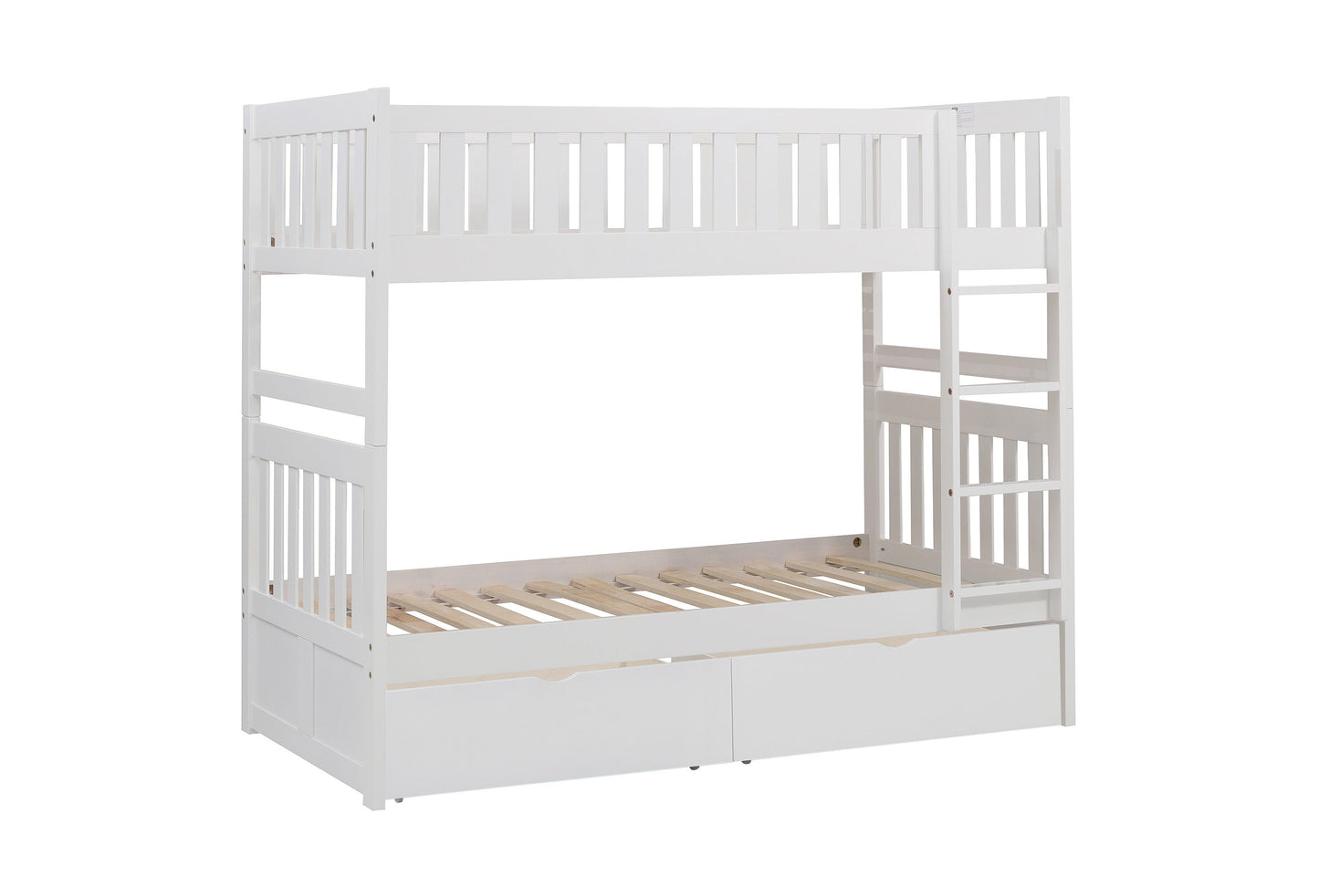 Galen White Twin/Twin Bunk Bed with Storage Boxes - SET | B2053W-1 | B2053W-2 | B2053W-SL | B2053W-T - Luna Furniture - Dallas Store