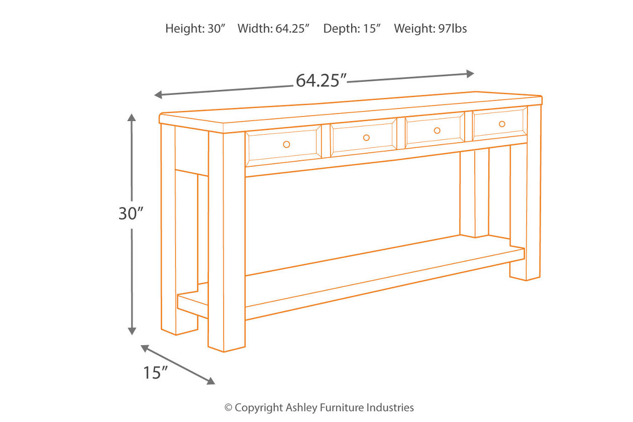 Gavelston Black Sofa/Console Table - T732-4 - Luna Furniture - Dallas Store