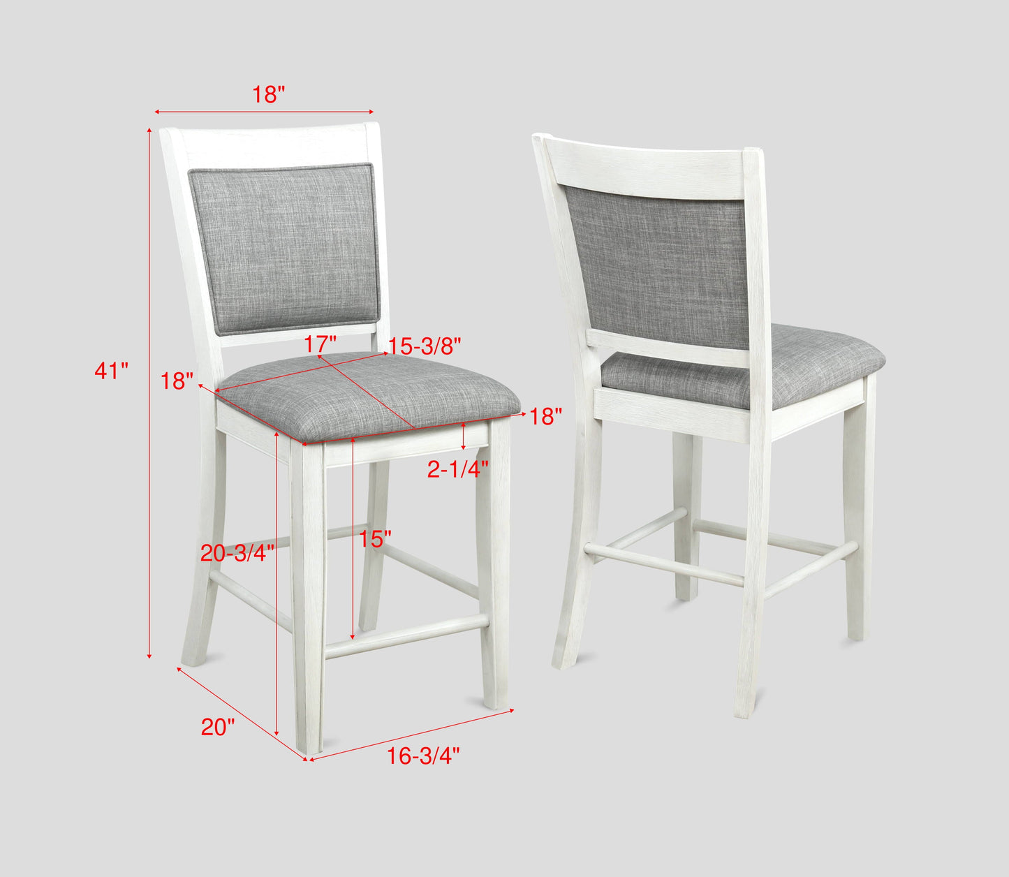 Hartwell Chalk Gray Counter Height Chair, Set of 2 - 2795CG-S-24 - Luna Furniture - Dallas Store