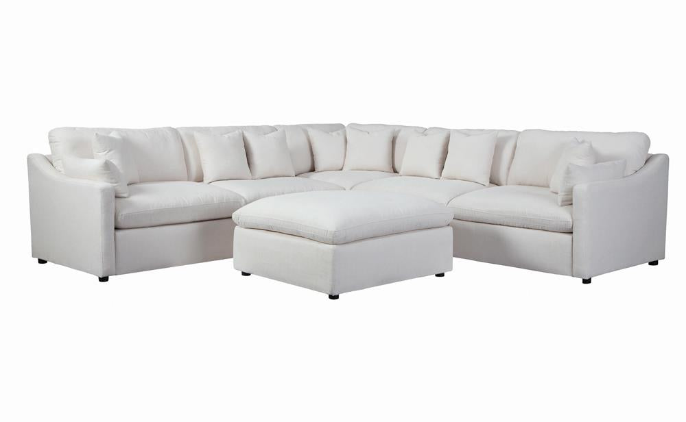 Hobson Cushion Seat Ottoman Off-White - 551453 - Luna Furniture - Dallas Store