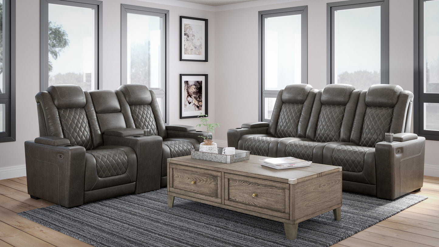 HyllMont Gray Power Reclining Living Room Set - SET | 9300315 | 9300318 - Luna Furniture - Dallas Store