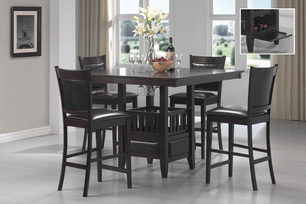 Jaden Espresso Square Counter Height Table with Storage - 100958 - Luna Furniture - Dallas Store