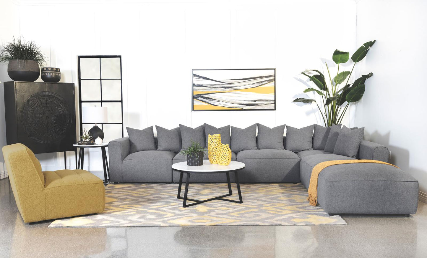 Jennifer 6-Piece Tight Seat Modular Sectional Gray - 551594-SET - Luna Furniture - Dallas Store