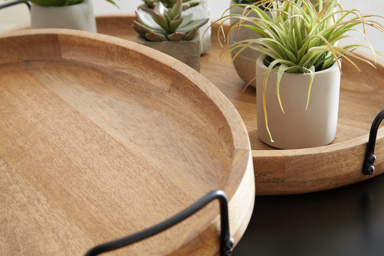 Jocelyne Brown/Black Tray, Set of 2 - A2000455 - Luna Furniture - Dallas Store