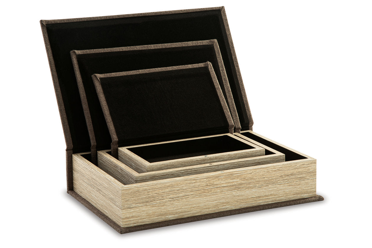 Jolina Brown Box, Set of 3 - A2000488 - Luna Furniture - Dallas Store