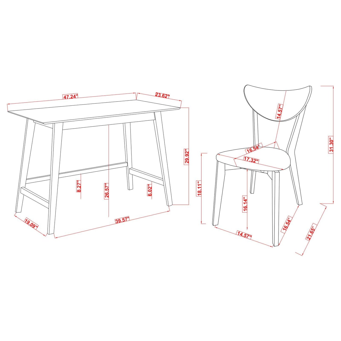 Karri Walnut 2-Piece Writing Desk Set - 801095 - Luna Furniture - Dallas Store