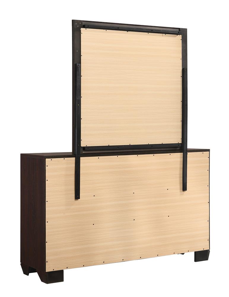 Kauffman Dark Cocoa Rectangular Mirror - 204394 - Luna Furniture - Dallas Store