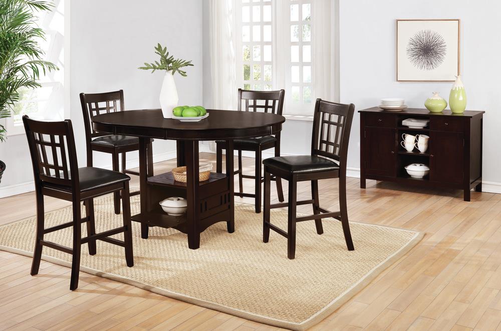 Lavon Espresso Oval Counter Height Table - 102888 - Luna Furniture - Dallas Store