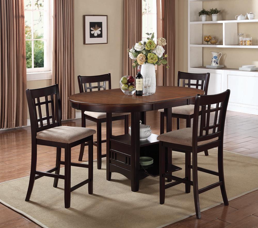 Lavon Light Chestnut/Espresso Oval Counter Height Table - 105278 - Luna Furniture - Dallas Store