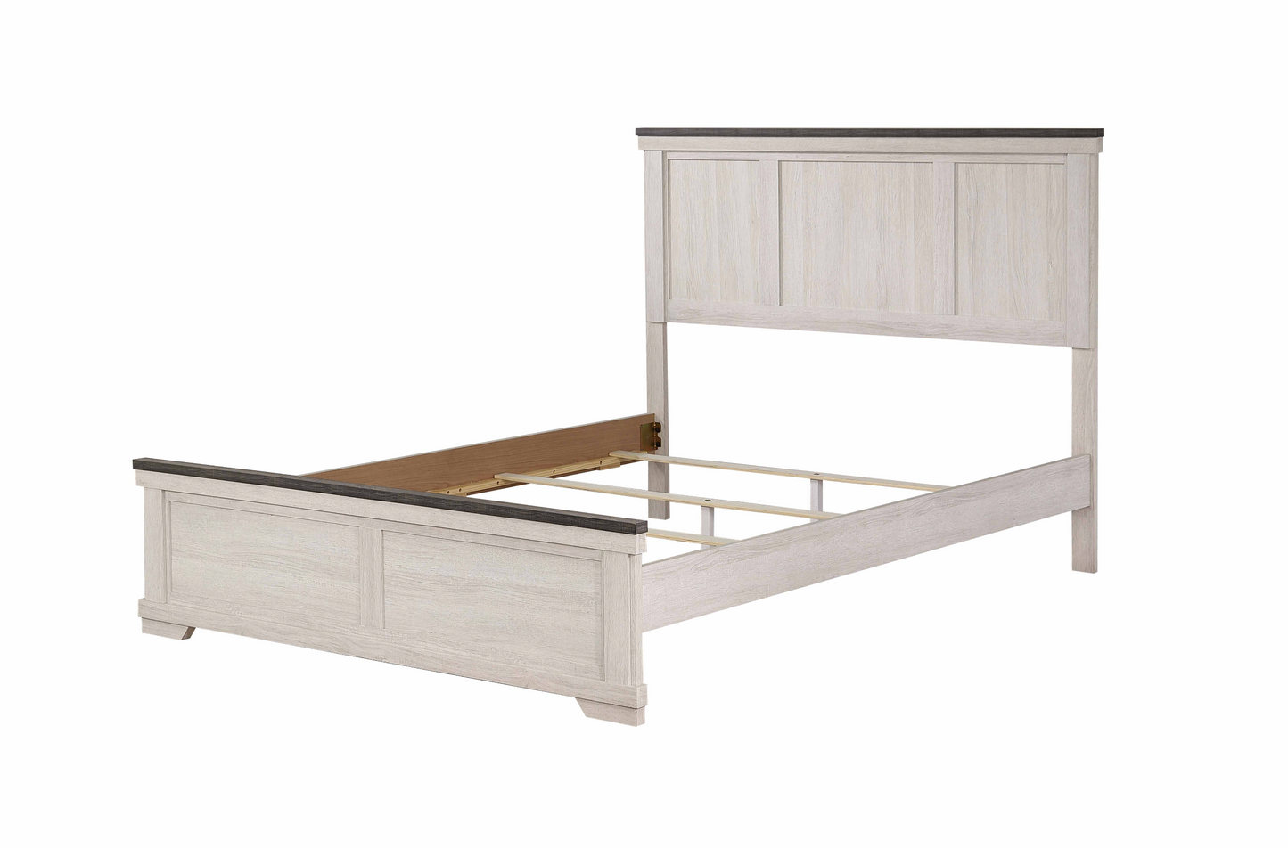 Leighton Cream/Brown Queen Panel Bed - SET | B8180-Q-HBFB | B8180-KQ-RAIL - Luna Furniture - Dallas Store