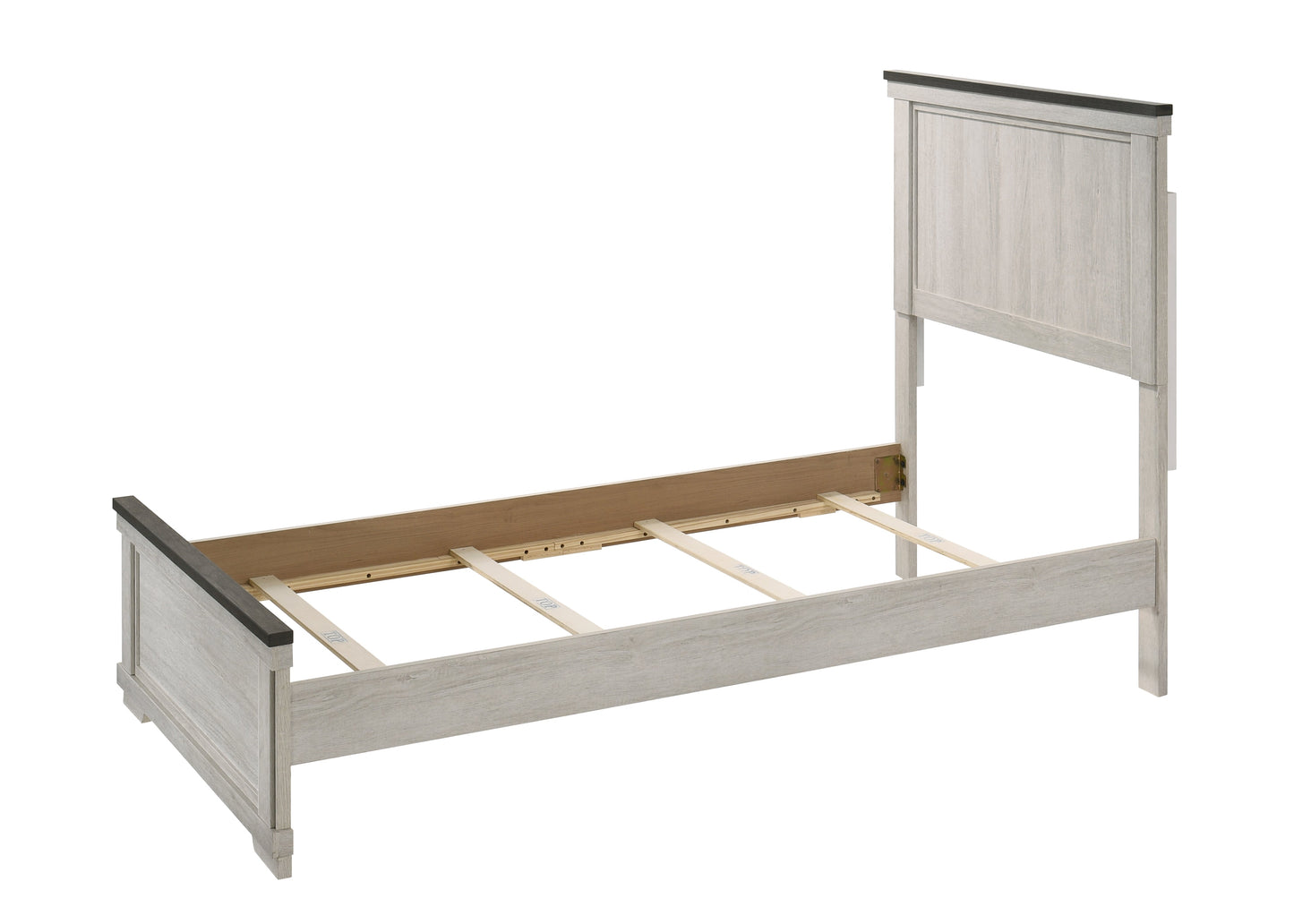 Leighton Cream/Brown Twin Panel Bed - SET | B8180-T-HBFB | B8180-FT-RAIL - Luna Furniture - Dallas Store