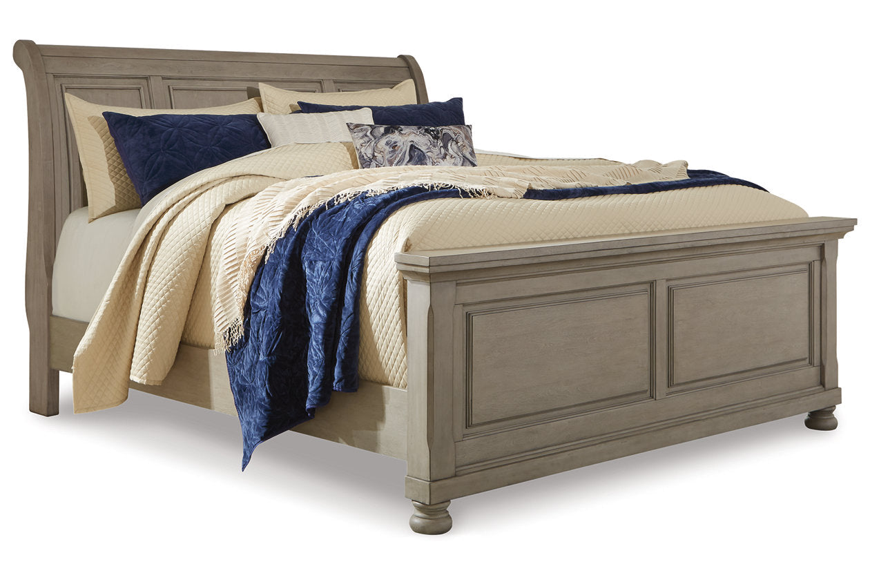 Lettner Light Gray King Sleigh Bed - SET | B733-56 | B733-78 | B733-97 - Luna Furniture - Dallas Store