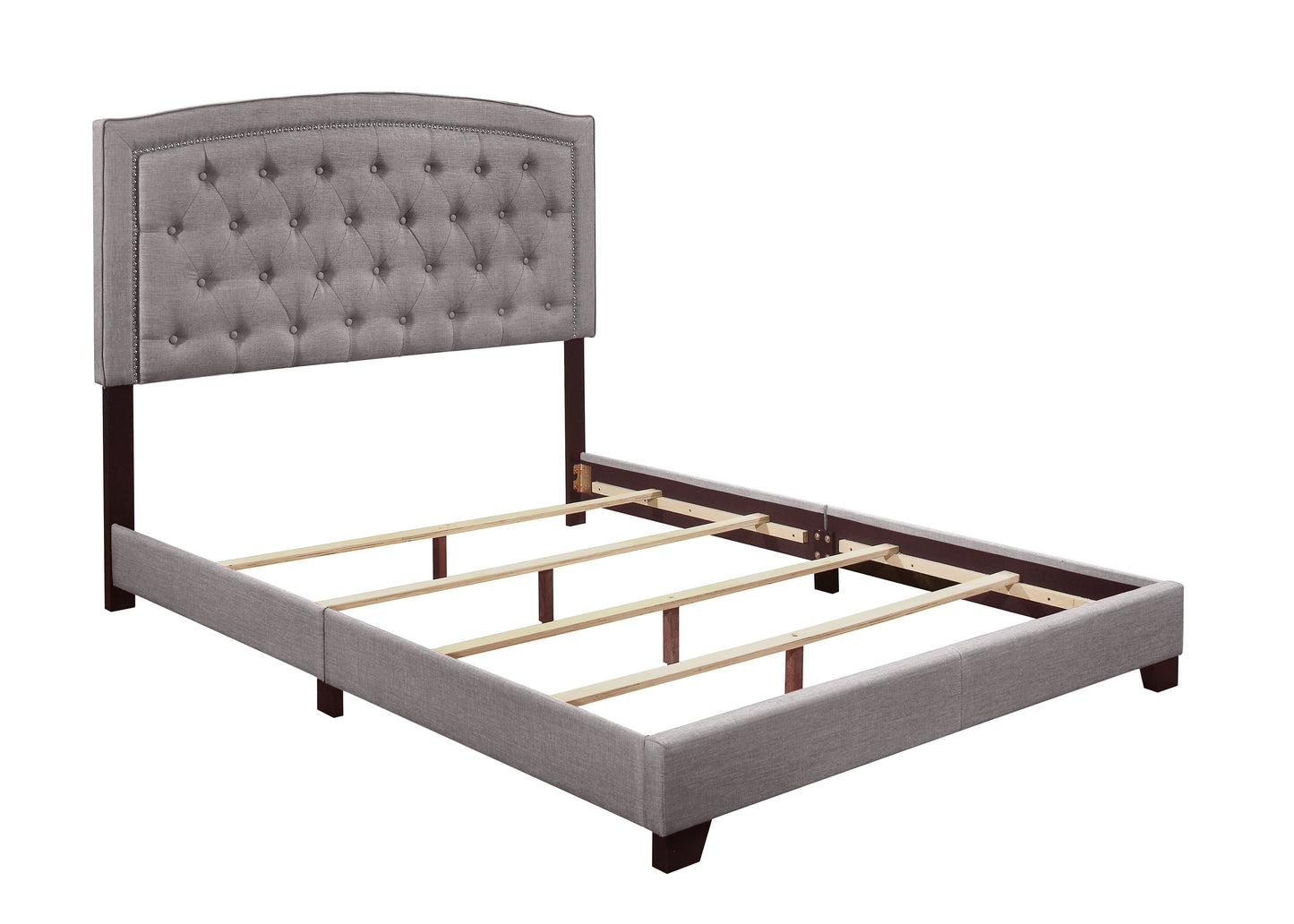 Linda Gray King Upholstered Bed - SH275KGRY-1 - Luna Furniture - Dallas Store