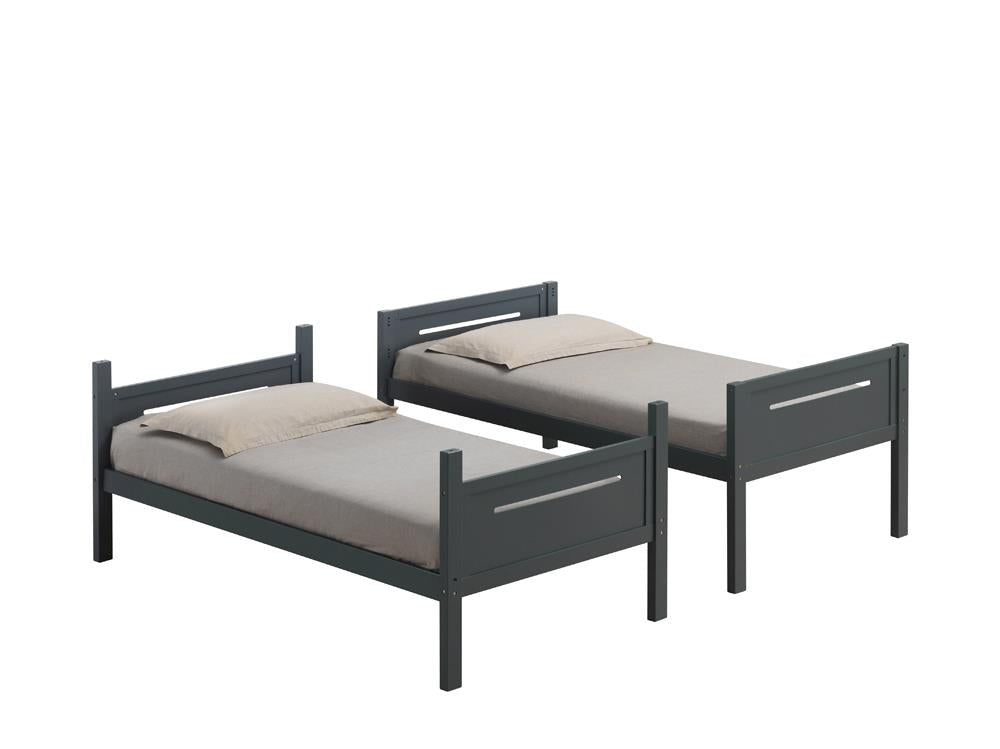 Littleton Gray Twin/Twin Bunk Bed - 405051GRY - Luna Furniture - Dallas Store
