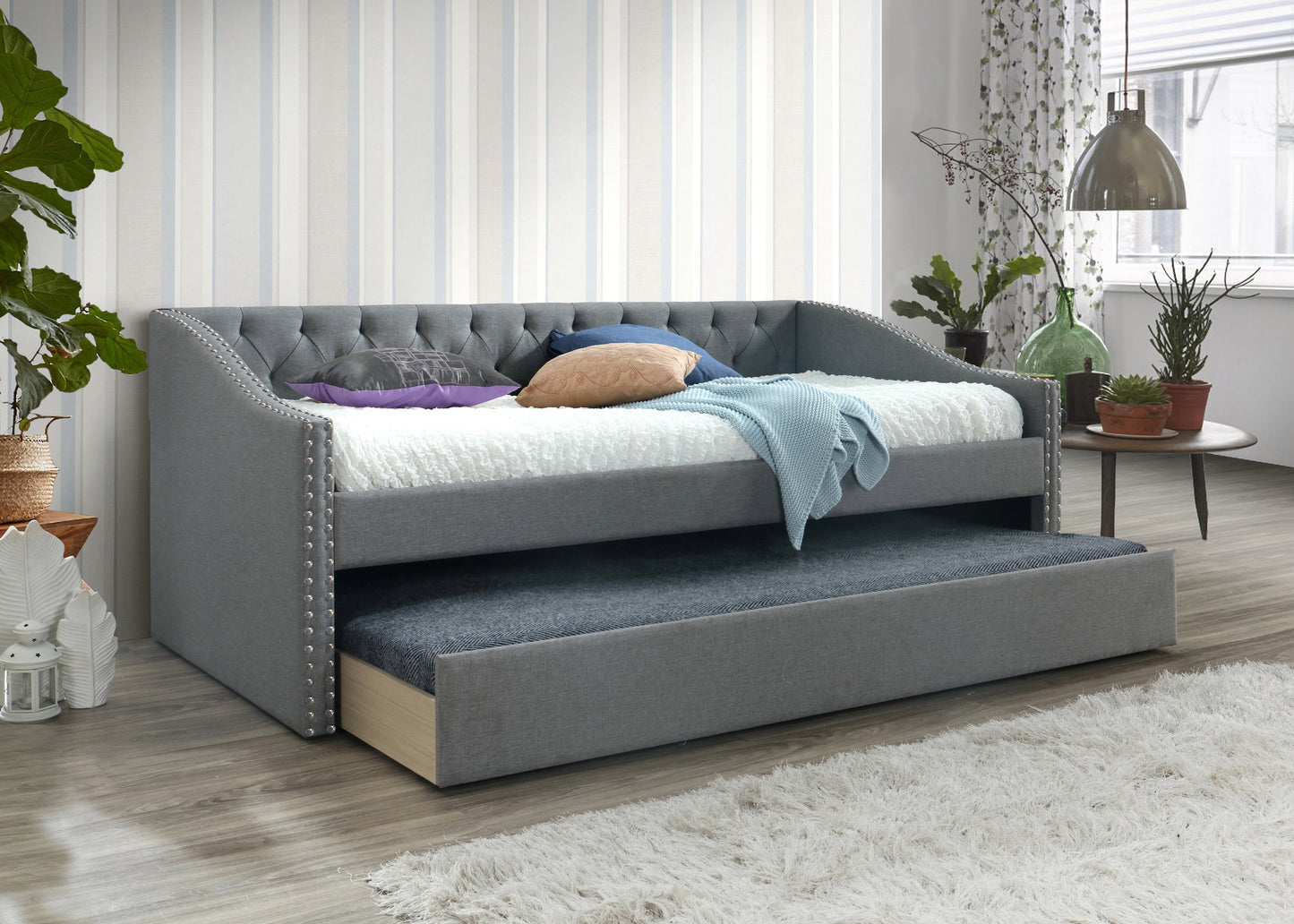 Loretta Gray Twin Daybed - SET | 5325-ARM | 5325-FRAME - Luna Furniture - Dallas Store