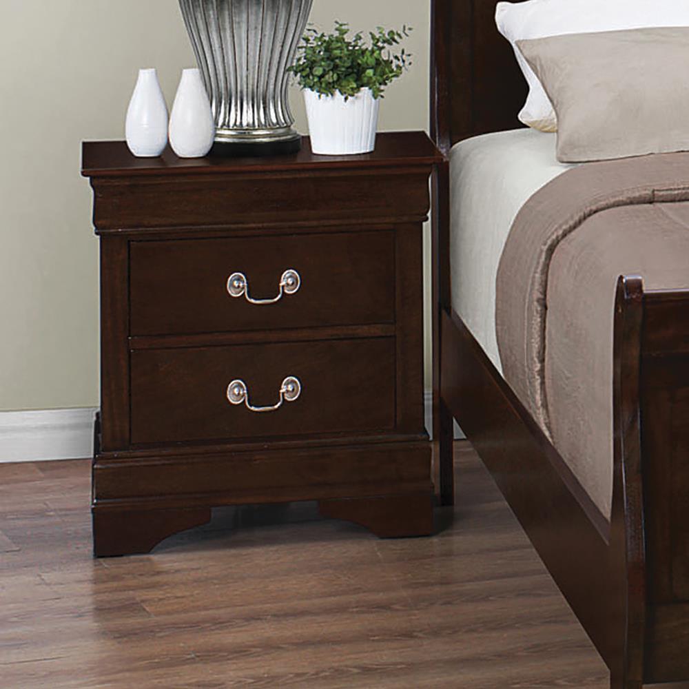 Louis Philippe 2-Drawer Nightstand Cappuccino - 202412 - Luna Furniture - Dallas Store