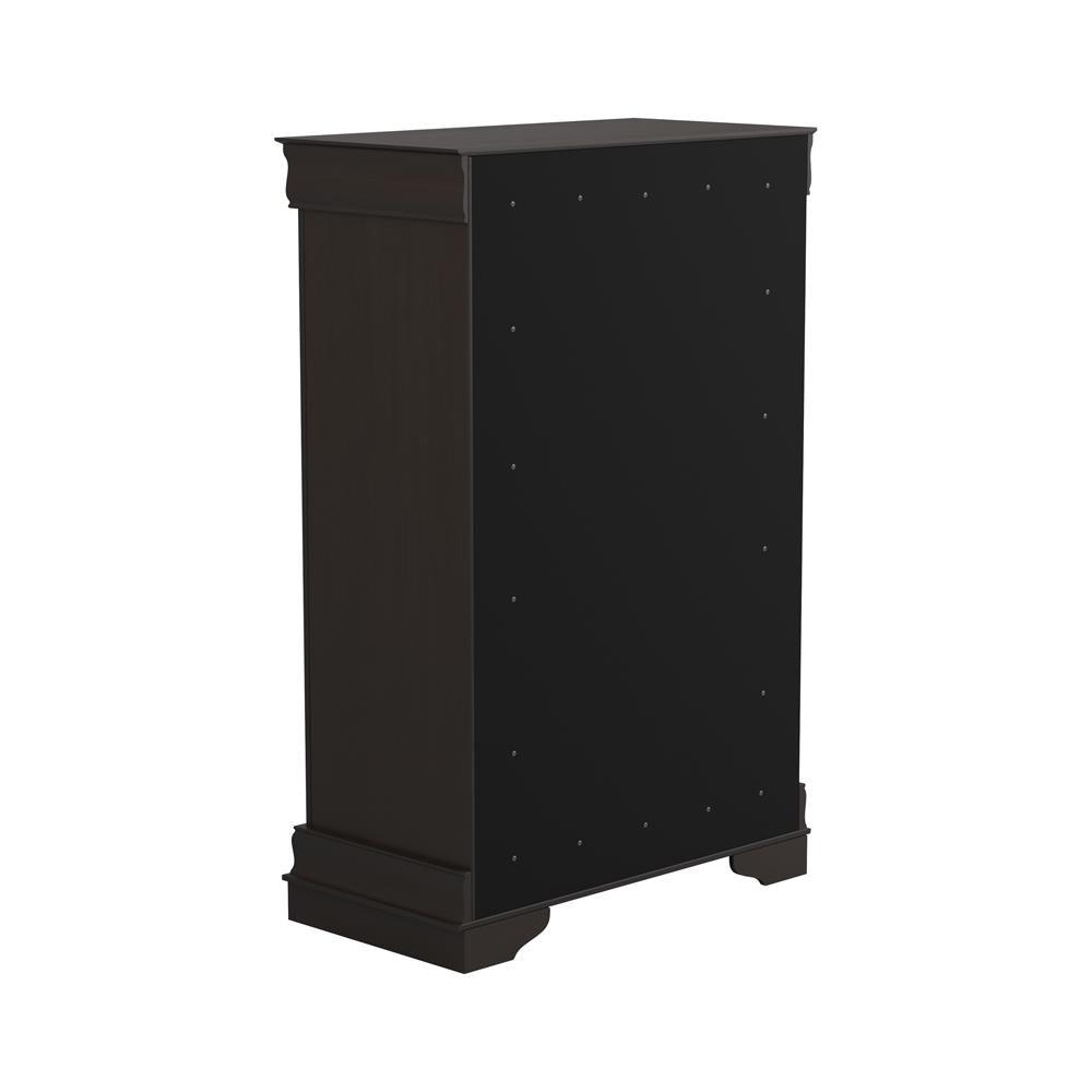 Louis Philippe Cappuccino 5-Drawer Chest with Silver Bails - 202415 - Luna Furniture - Dallas Store