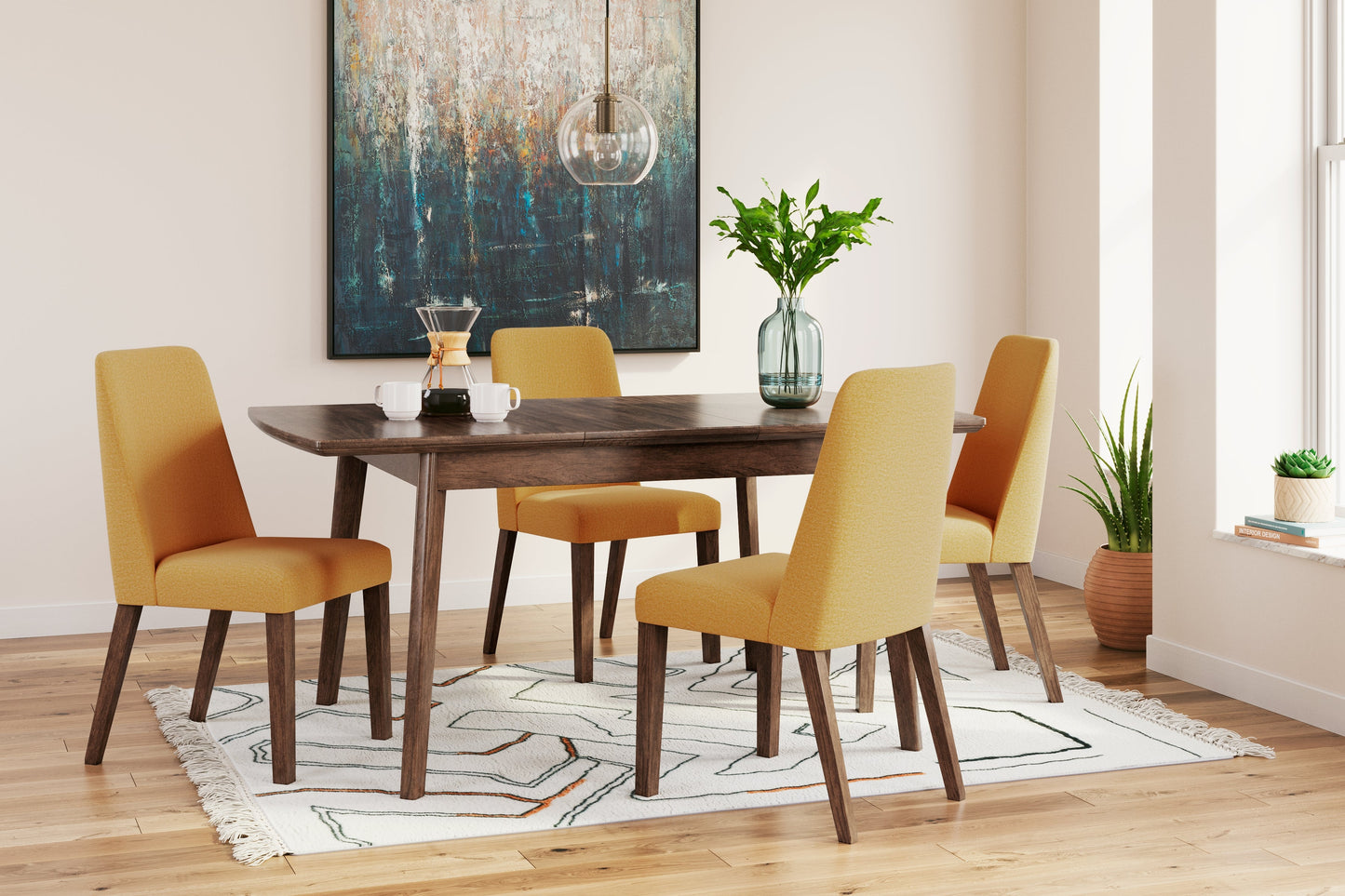 Lyncott Mustard/Brown Dining Chair, Set of 2 - D615-04 - Luna Furniture - Dallas Store