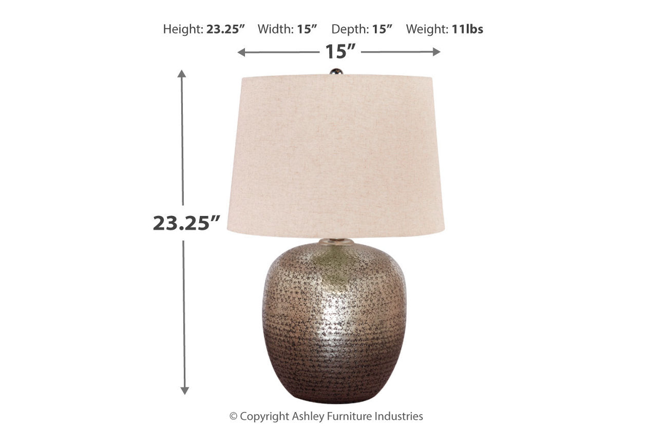 Magalie Antique Silver Finish Table Lamp - L207314 - Luna Furniture - Dallas Store