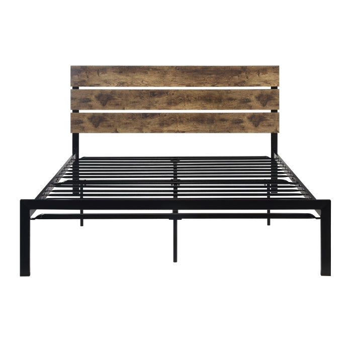 Marshall Brown Metal and Wood Twin Panel Bed - 1611T-1 - Luna Furniture - Dallas Store