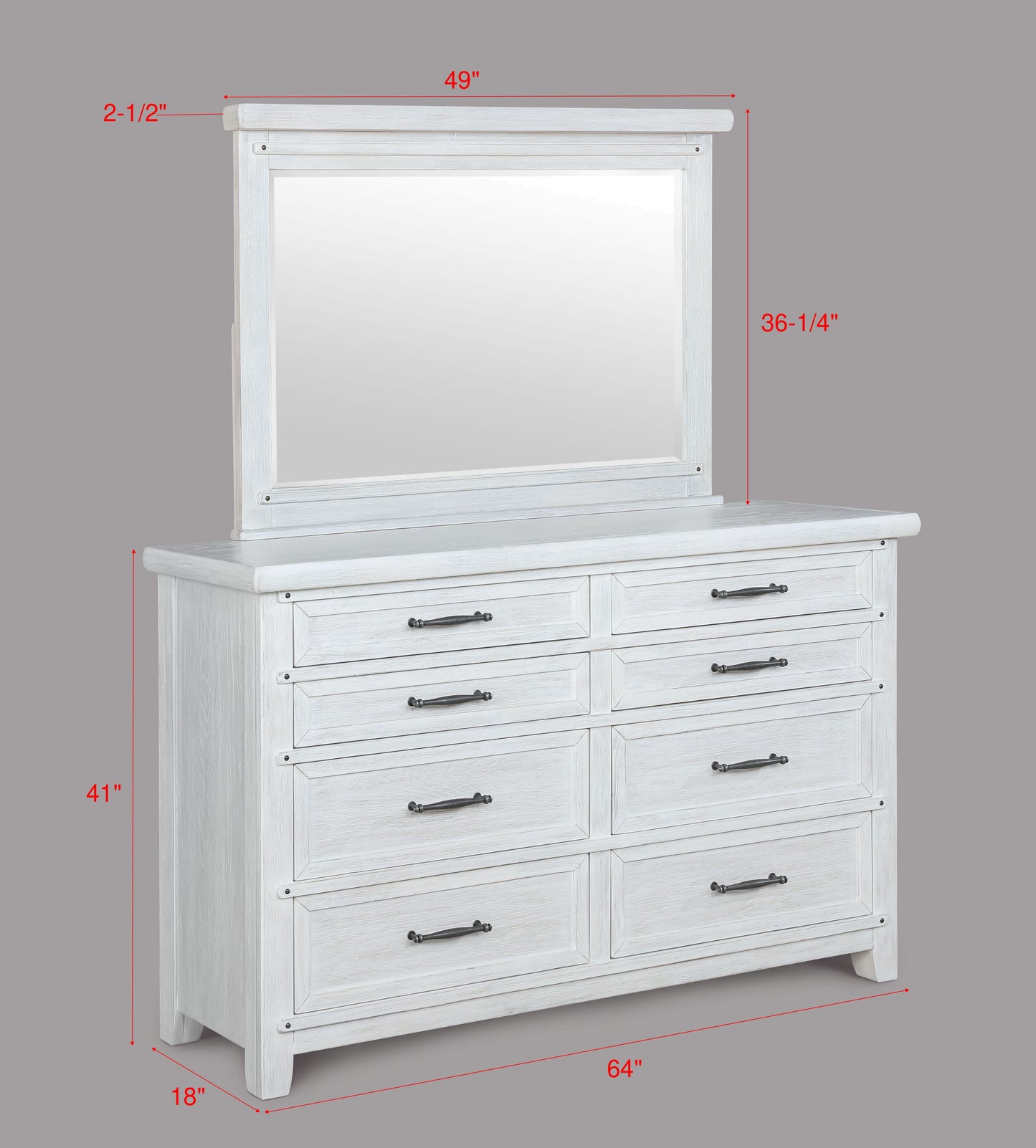 Maybelle White Bedroom Mirror (Mirror Only) - B1830-11 - Luna Furniture - Dallas Store