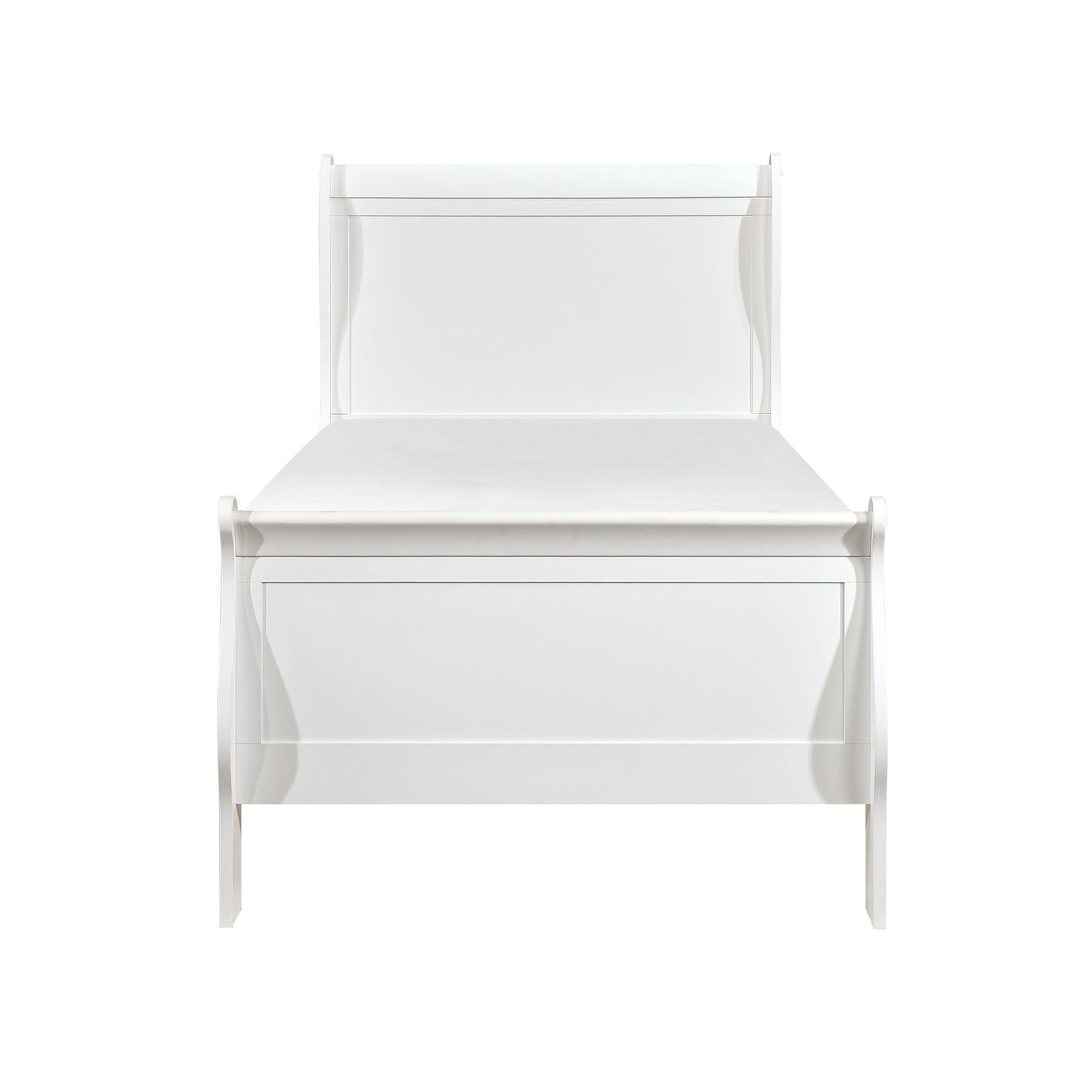 Mayville White Twin Sleigh Bed - SET | 2147TW-1 | 2147TW-3 - Luna Furniture - Dallas Store