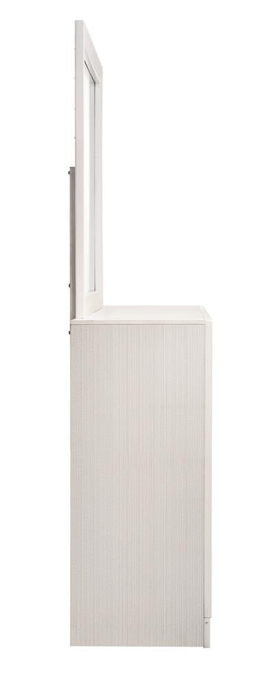 Miranda White Rectangular Mirror - 205114 - Luna Furniture - Dallas Store