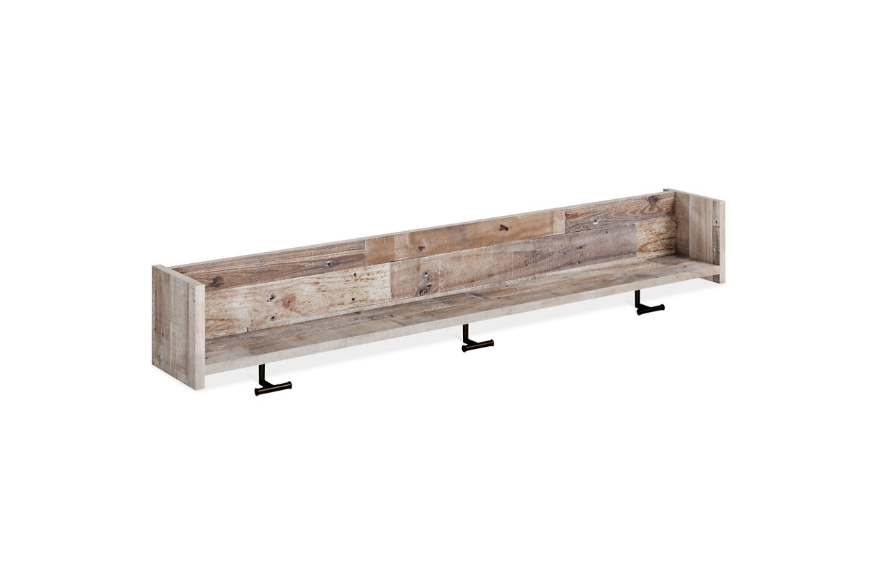Neilsville Whitewash Wall Mounted Coat Rack with Shelf - EA2320-151 - Luna Furniture - Dallas Store