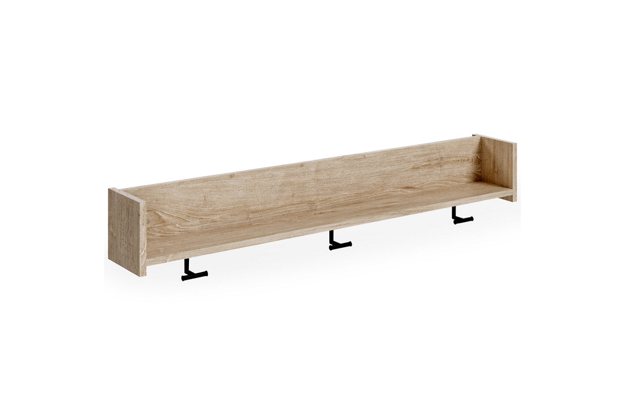 Oliah Natural Wall Mounted Coat Rack with Shelf - EA2270-151 - Luna Furniture - Dallas Store