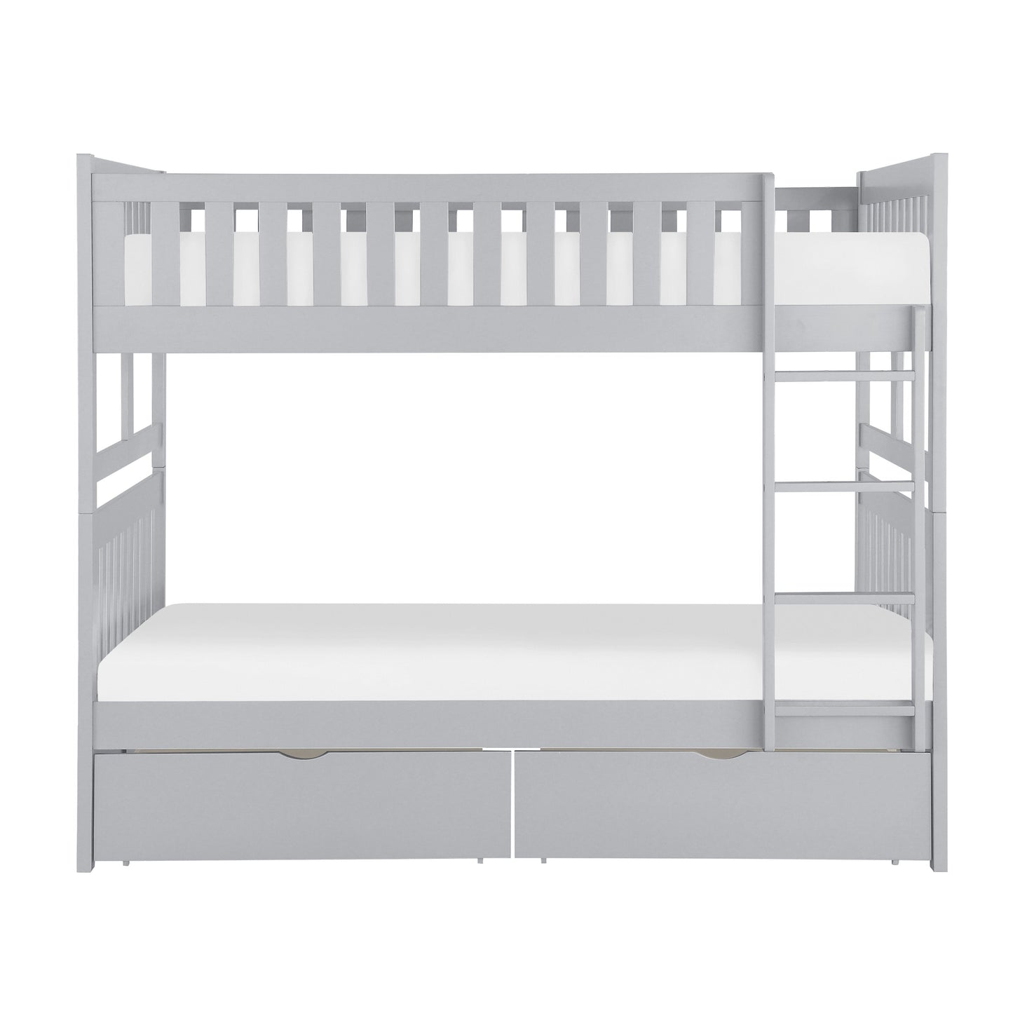 Orion Gray Full/Full Bunk Bed with Storage Boxes - SET | B2063FF-1 | B2063FF-2 | B2063FF-SL | B2063-T - Luna Furniture - Dallas Store