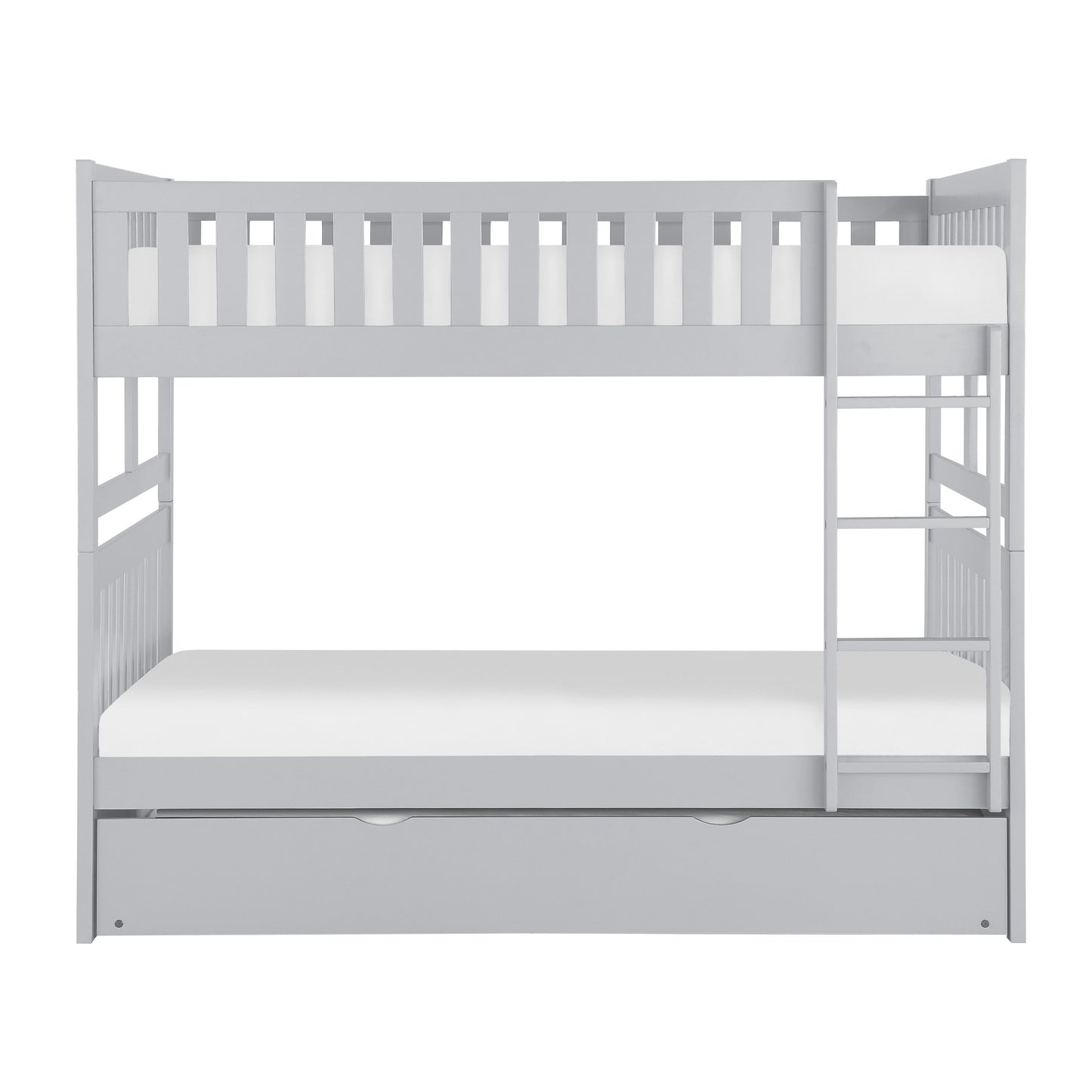 Orion Gray Full/Full Bunk Bed with Twin Trundle - SET | B2063FF-1 | B2063FF-2 | B2063FF-SL | B2063-R - Luna Furniture - Dallas Store
