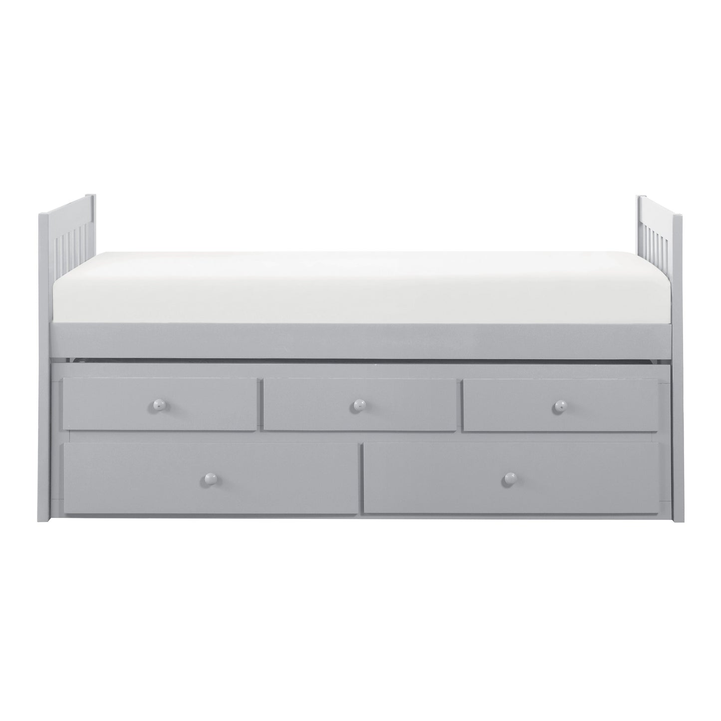 Orion Gray Twin Captains Trundle Bed - SET | B2063PR-1 | B2063PR-2 - Luna Furniture - Dallas Store