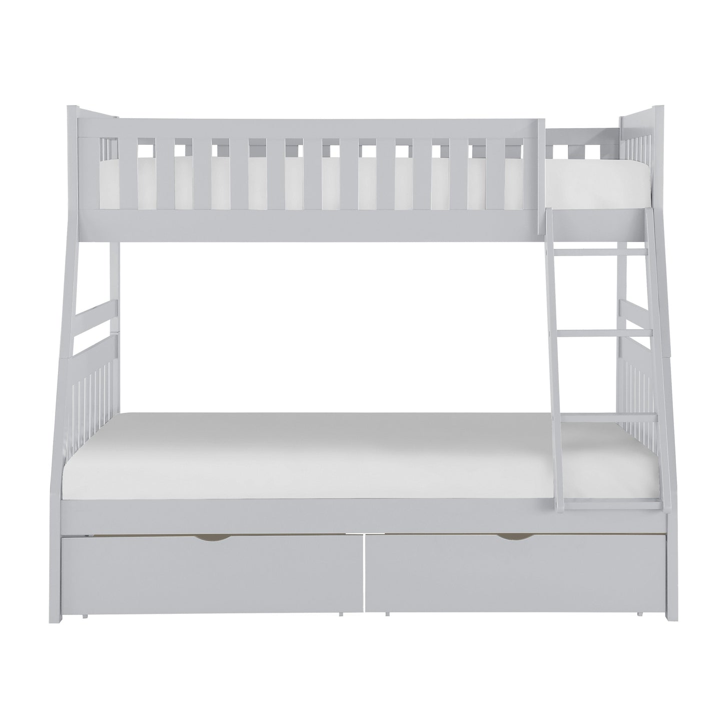 Orion Gray Twin/Full Bunk Bed with Storage Boxes - SET | B2063TF-1 | B2063TF-2 | B2063TF-SL | B2063-T - Luna Furniture - Dallas Store