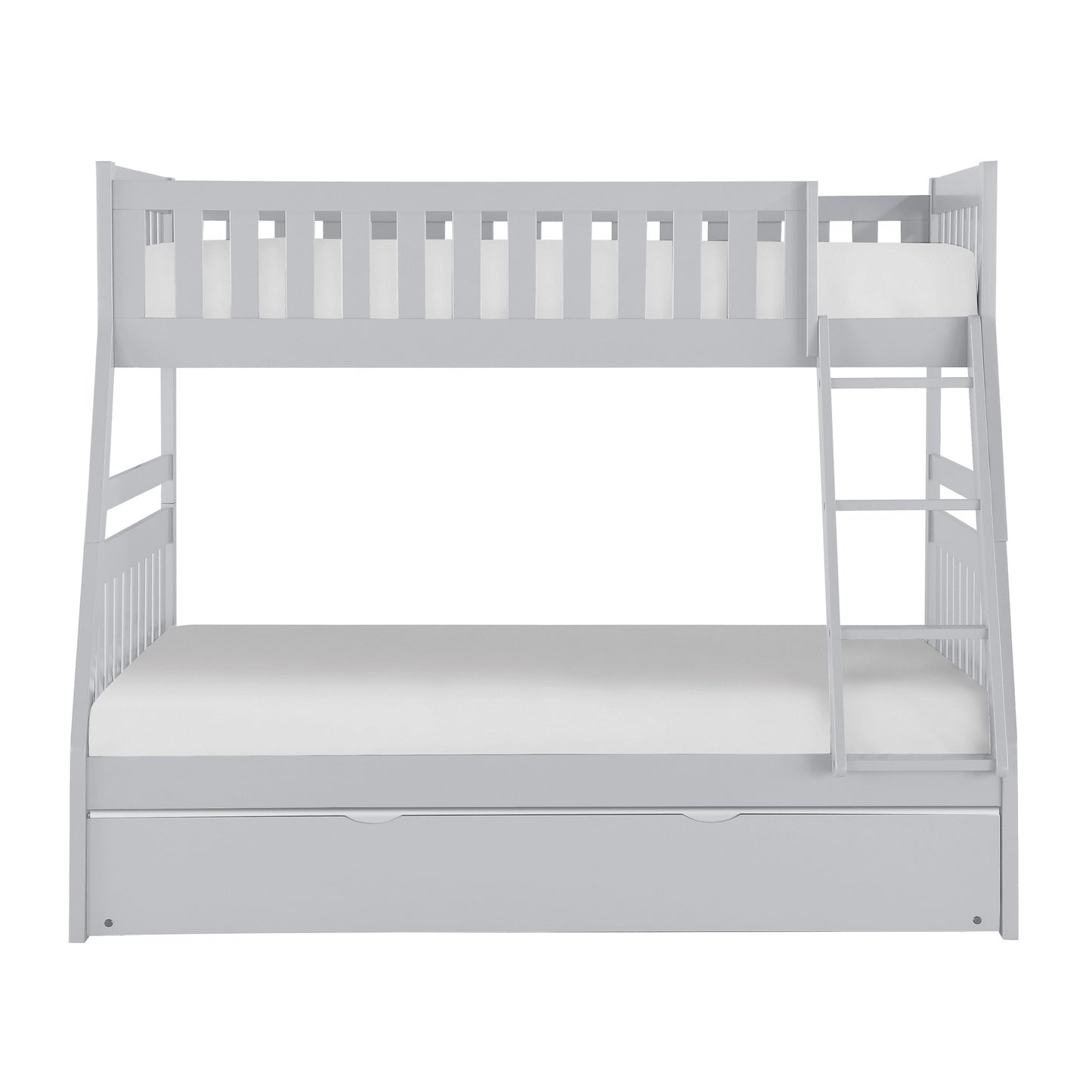Orion Gray Twin/Full Bunk Bed with Twin Trundle - SET | B2063TF-1 | B2063TF-2 | B2063TF-SL | B2063-R - Luna Furniture - Dallas Store