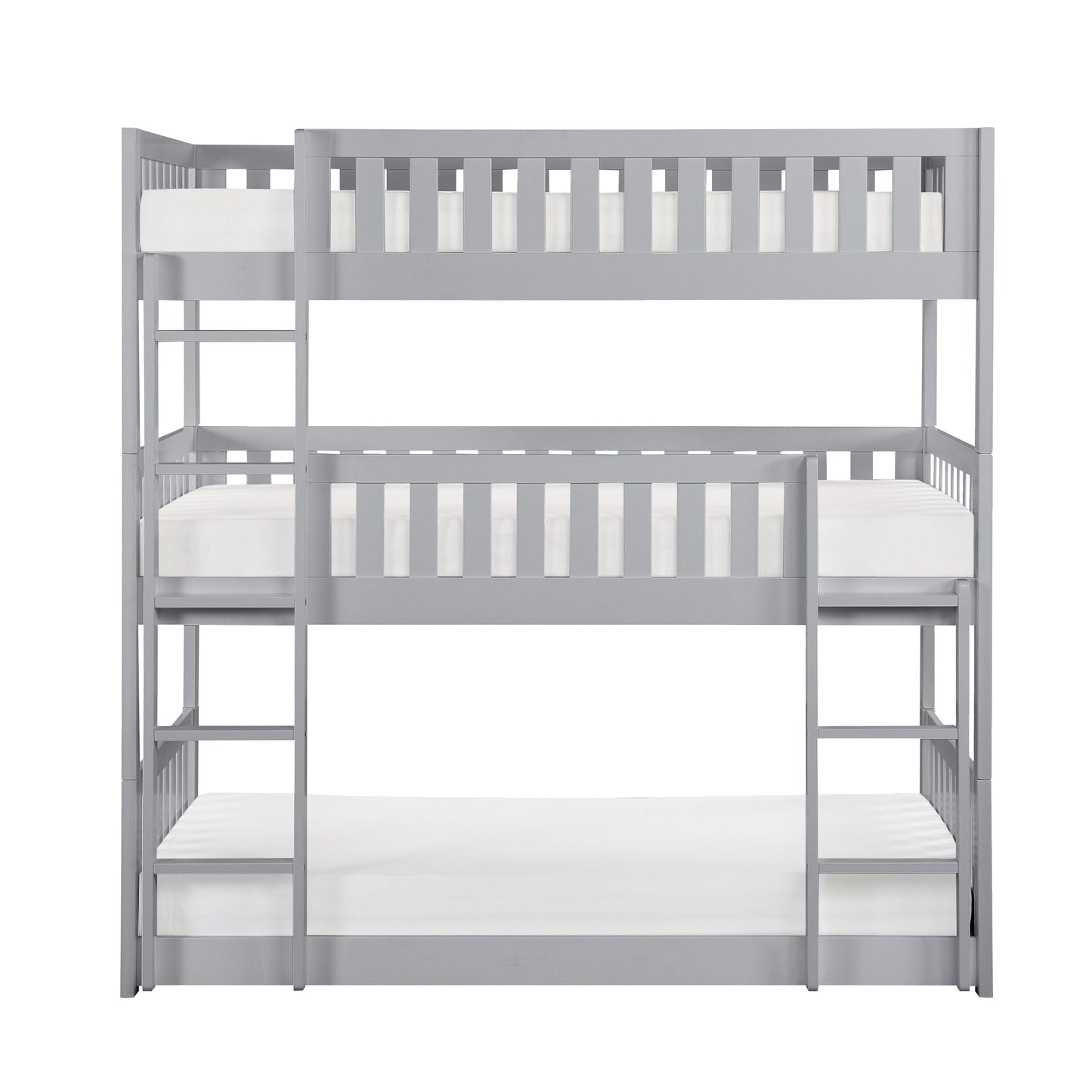 Orion Gray Twin Triple Bunk Bed - SET | B2063TTT-1 | B2063TTT-2 | B2063TTT-SL - Luna Furniture - Dallas Store