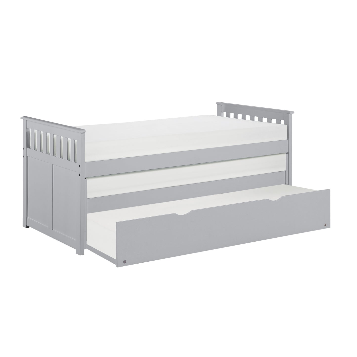 Orion Gray Twin/Twin Bed with Twin Trundle - SET | B2063RT-1 | B2063RT-2 | B2063RT-SL | B2063-R - Luna Furniture - Dallas Store
