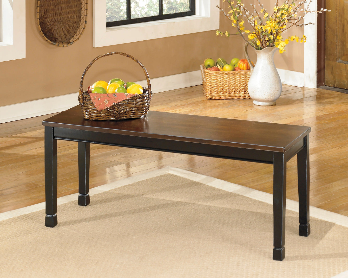 Owingsville Black/Brown Rectangular Dining Set - SET | D580-25 | D580-02(2) - Luna Furniture - Dallas Store
