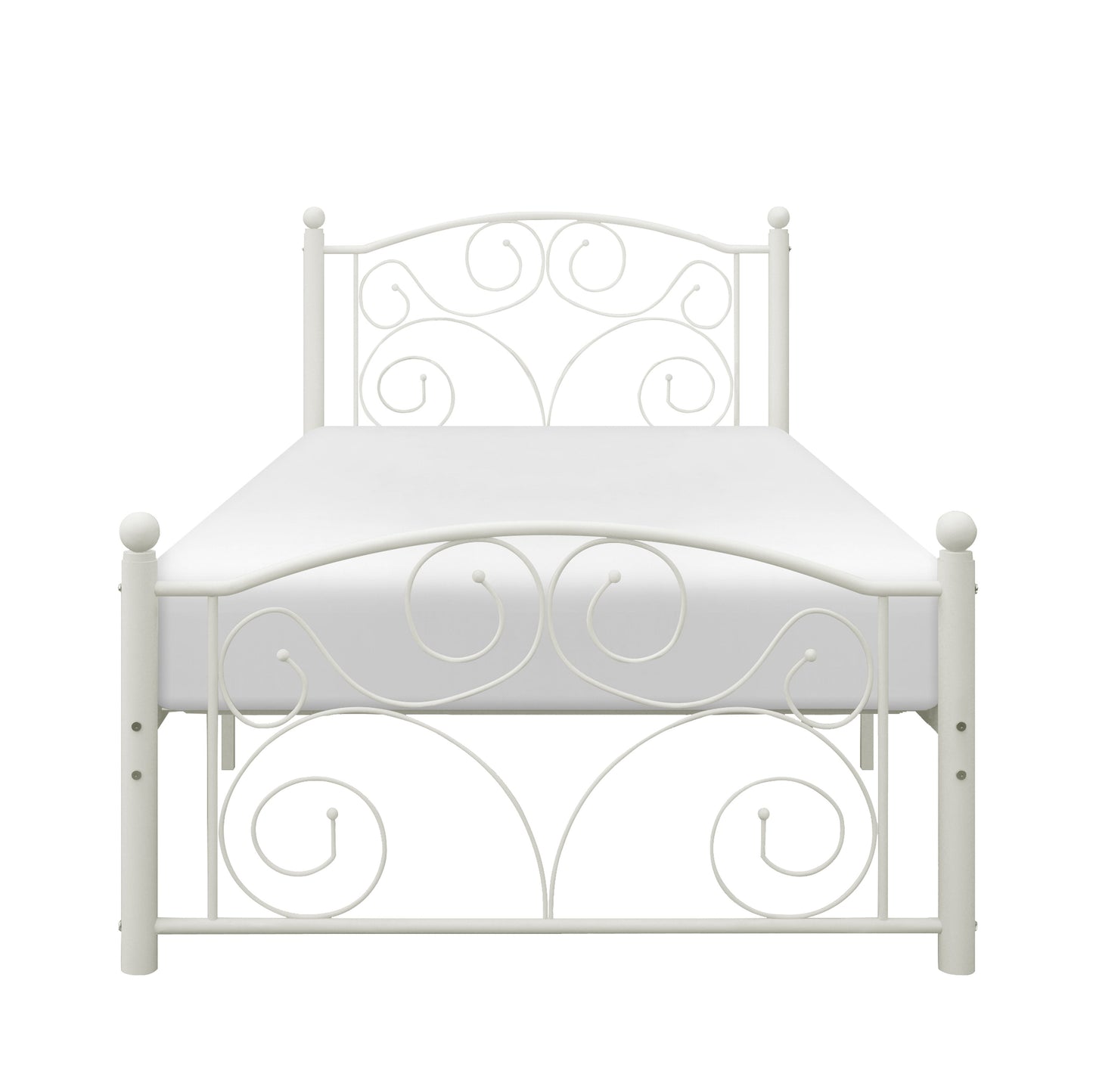 Pallina White Twin Metal Platfom Bed - 2021TW-1 - Luna Furniture - Dallas Store