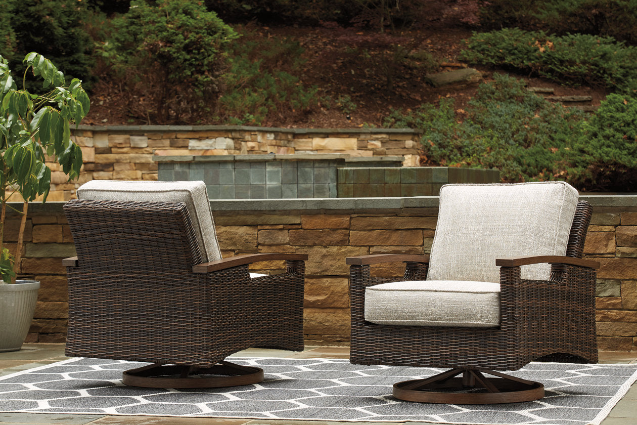 Paradise Trail Medium Brown Swivel Lounge Chair, Set of 2 - P750-821 - Luna Furniture - Dallas Store