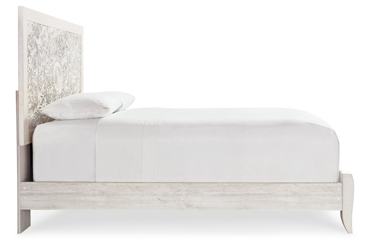 Paxberry Whitewash Queen Panel Bed - SET | B181-54 | B181-57 - Luna Furniture - Dallas Store