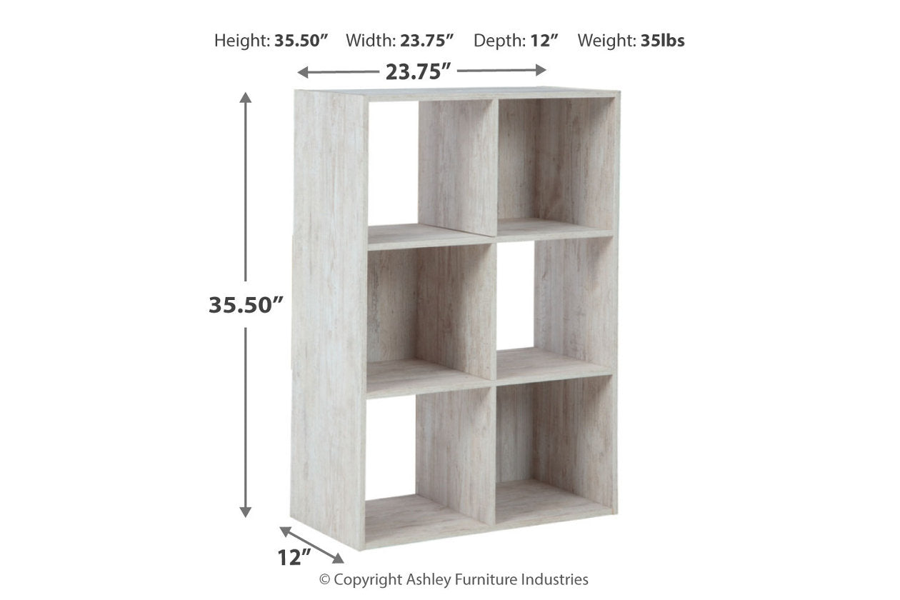 Paxberry Whitewash Six Cube Organizer - EA1811-3X2 - Luna Furniture - Dallas Store