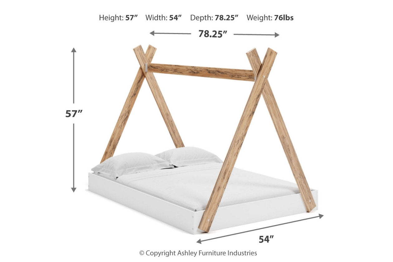 Piperton Two-tone Brown/White Full Tent Complete Bed in Box - EB1221-122 - Luna Furniture - Dallas Store