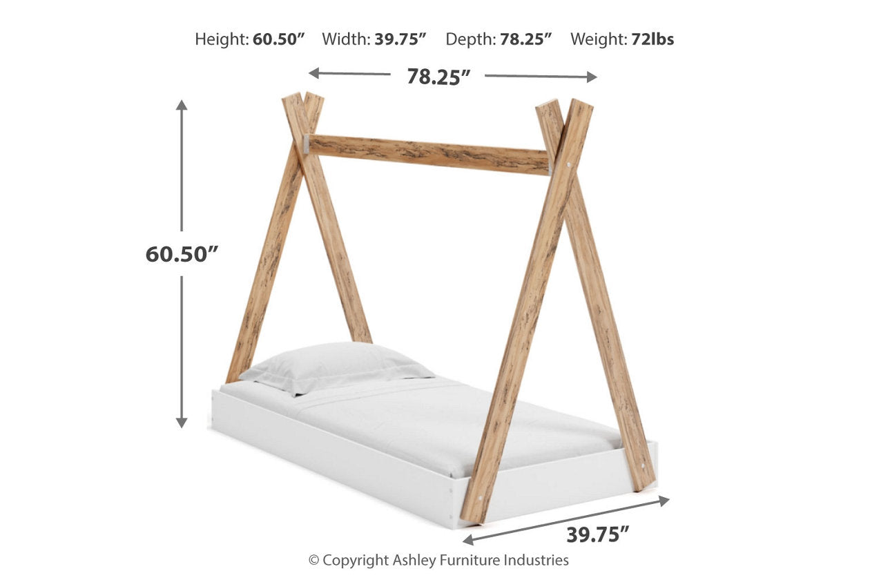 Piperton Two-tone Brown/White Twin Tent Complete Bed in Box - EB1221-121 - Luna Furniture - Dallas Store