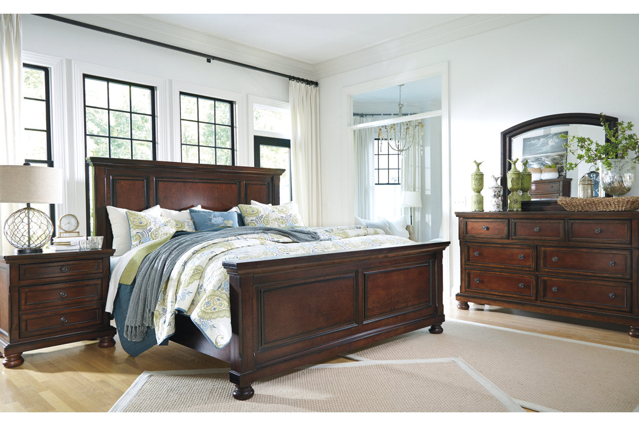 Porter Rustic Brown Queen Panel Bed - SET | B697-54 | B697-57 | B697-96 - Luna Furniture - Dallas Store