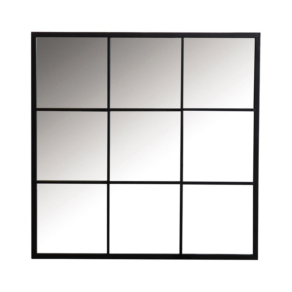 Quetzal Square Window Pane Wall Mirror Black - 962894 - Luna Furniture - Dallas Store