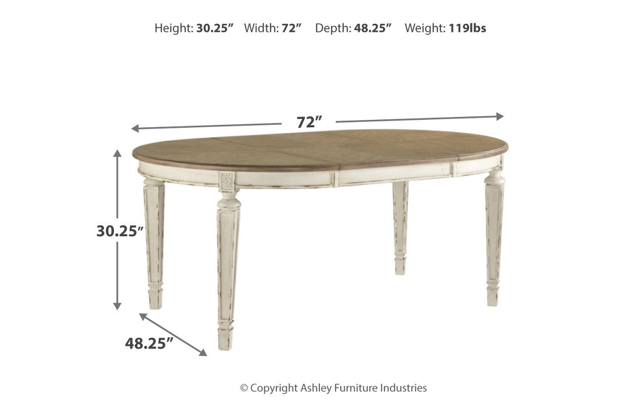 Realyn Chipped White Dining Extension Table - D743-35 - Luna Furniture - Dallas Store