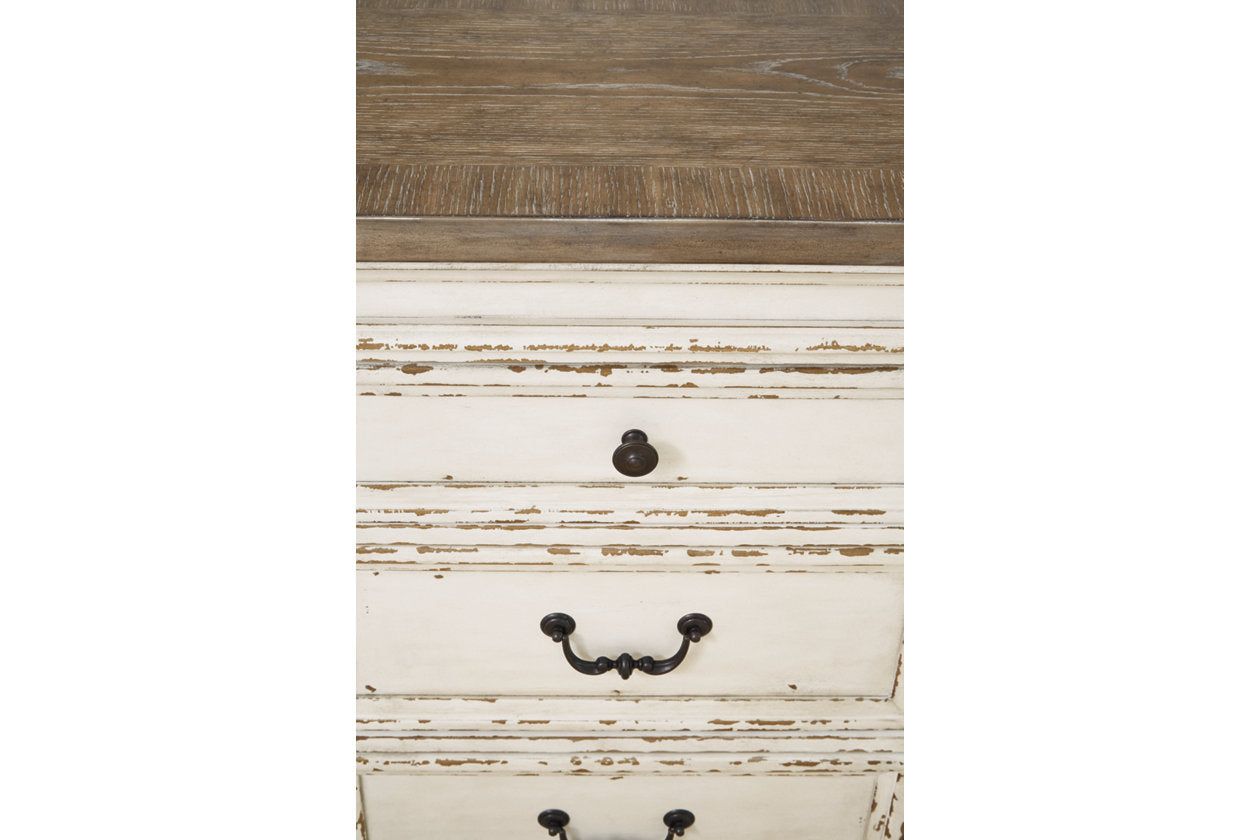 Realyn Chipped White Dining Server - D743-60 - Luna Furniture - Dallas Store