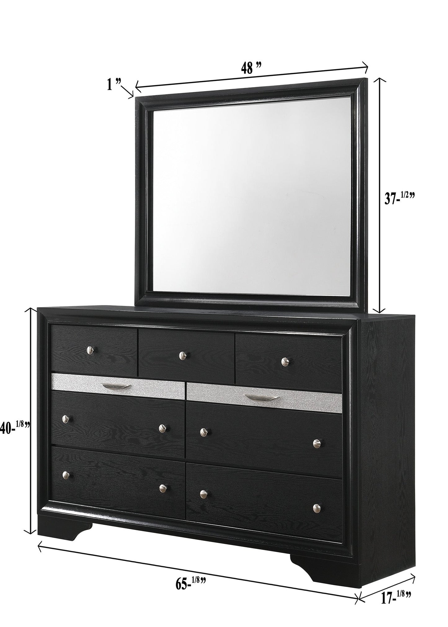 Regata Black/Silver Dresser - B4670-1 - Luna Furniture - Dallas Store