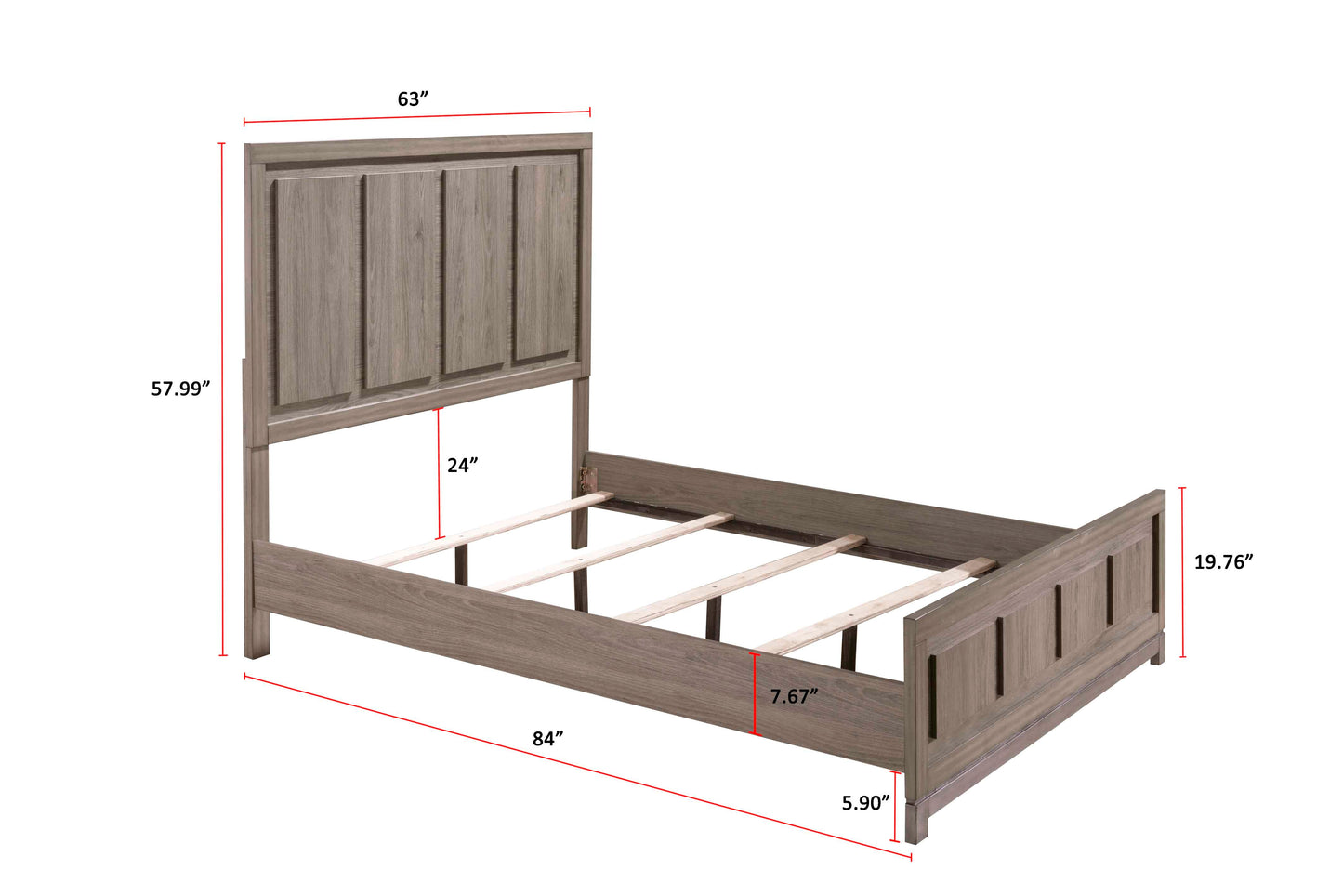 River Brown Queen Panel Bed - SET | B3150-Q-HBFB | B3150-KQ-RAIL | - Luna Furniture - Dallas Store